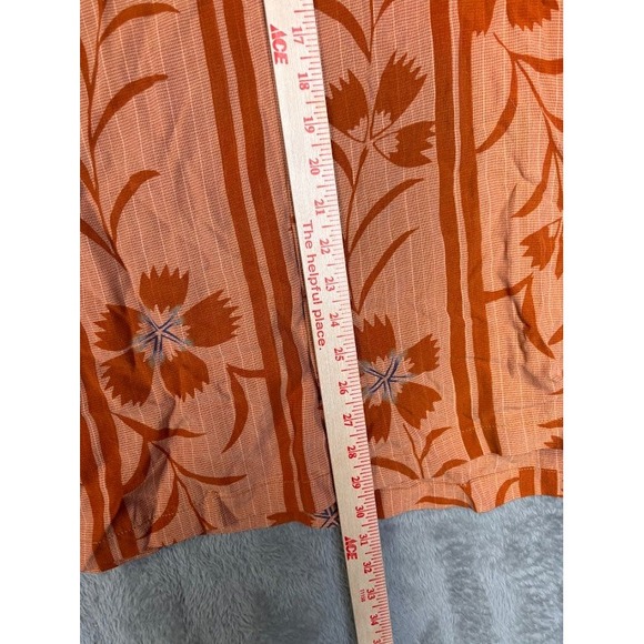 Tommy Bahama Mens Orange Floral Stripe Tencel Short Sleeve Camp Shirt Size M - Picture 6 of 6